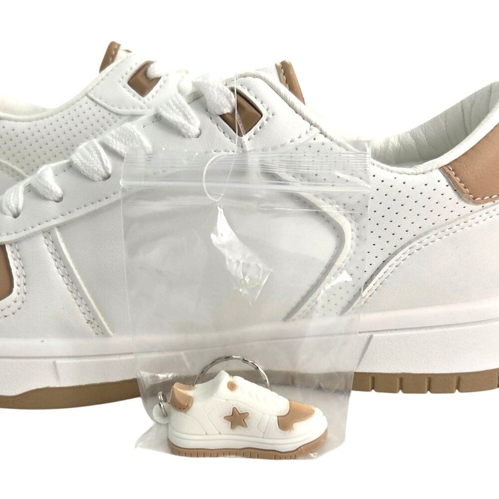Vintage Havana Womens Star Fresh Sneakers White/Nude Size 8 With 2 Keychains - Picture 3 of 11